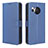 Custodia Portafoglio In Pelle Cover con Supporto BY1 per Sharp Aquos R8 Blu