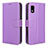 Custodia Portafoglio In Pelle Cover con Supporto BY1 per Sharp Aquos wish3 Viola