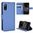 Custodia Portafoglio In Pelle Cover con Supporto BY1 per Sony Xperia Ace II SO-41B Blu