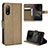 Custodia Portafoglio In Pelle Cover con Supporto BY1 per Sony Xperia Ace II SO-41B Marrone