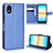 Custodia Portafoglio In Pelle Cover con Supporto BY1 per Sony Xperia Ace III Blu