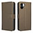 Custodia Portafoglio In Pelle Cover con Supporto BY1 per Xiaomi Poco C50 Marrone