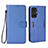 Custodia Portafoglio In Pelle Cover con Supporto BY1 per Xiaomi Poco F4 GT 5G Blu