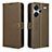 Custodia Portafoglio In Pelle Cover con Supporto BY1 per Xiaomi Redmi Note 13 Pro+ Plus 5G Marrone