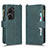 Custodia Portafoglio In Pelle Cover con Supporto BY2 per Asus Zenfone 9 Verde