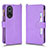 Custodia Portafoglio In Pelle Cover con Supporto BY2 per Huawei Honor 50 5G Viola