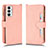 Custodia Portafoglio In Pelle Cover con Supporto BY2 per Samsung Galaxy F23 5G Oro Rosa