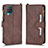 Custodia Portafoglio In Pelle Cover con Supporto BY2 per Samsung Galaxy M12 Marrone
