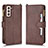 Custodia Portafoglio In Pelle Cover con Supporto BY2 per Samsung Galaxy S24 5G Marrone