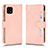 Custodia Portafoglio In Pelle Cover con Supporto BY2 per Sharp Aquos Sense6 Oro Rosa