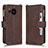 Custodia Portafoglio In Pelle Cover con Supporto BY2 per Sharp Aquos Sense7 Plus Marrone