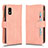 Custodia Portafoglio In Pelle Cover con Supporto BY2 per Sharp Aquos wish3 Oro Rosa