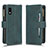 Custodia Portafoglio In Pelle Cover con Supporto BY2 per Sharp Aquos wish3 Verde