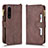 Custodia Portafoglio In Pelle Cover con Supporto BY2 per Sony Xperia 1 IV SO-51C Marrone