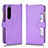 Custodia Portafoglio In Pelle Cover con Supporto BY2 per Sony Xperia 1 IV SO-51C Viola