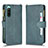 Custodia Portafoglio In Pelle Cover con Supporto BY2 per Sony Xperia 10 IV SO-52C Verde