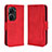 Custodia Portafoglio In Pelle Cover con Supporto BY3 per Asus Zenfone 9 Rosso