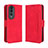 Custodia Portafoglio In Pelle Cover con Supporto BY3 per Huawei Honor 80 Pro 5G Rosso