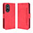 Custodia Portafoglio In Pelle Cover con Supporto BY3 per Huawei Nova 9 Pro Rosso