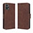 Custodia Portafoglio In Pelle Cover con Supporto BY3 per Motorola Moto E22 Marrone