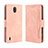 Custodia Portafoglio In Pelle Cover con Supporto BY3 per Nokia C2 Rosa