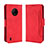 Custodia Portafoglio In Pelle Cover con Supporto BY3 per Nokia C200 Rosso