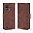 Custodia Portafoglio In Pelle Cover con Supporto BY3 per Nokia C21 Plus Marrone