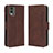 Custodia Portafoglio In Pelle Cover con Supporto BY3 per Nokia C210 Marrone