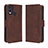 Custodia Portafoglio In Pelle Cover con Supporto BY3 per Nokia C22 Marrone