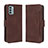 Custodia Portafoglio In Pelle Cover con Supporto BY3 per Nokia G22 Marrone