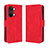 Custodia Portafoglio In Pelle Cover con Supporto BY3 per OnePlus Ace 2V 5G Rosso