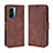 Custodia Portafoglio In Pelle Cover con Supporto BY3 per Oppo A57 5G Marrone