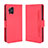 Custodia Portafoglio In Pelle Cover con Supporto BY3 per Oppo Find X3 5G Rosso