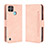 Custodia Portafoglio In Pelle Cover con Supporto BY3 per Realme C25Y India Rosa