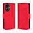 Custodia Portafoglio In Pelle Cover con Supporto BY3 per Realme C55 Rosso