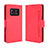 Custodia Portafoglio In Pelle Cover con Supporto BY3 per Sharp Aquos R6 Rosso