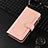 Custodia Portafoglio In Pelle Cover con Supporto BY3 per Sharp Aquos Sense8 Oro Rosa