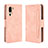 Custodia Portafoglio In Pelle Cover con Supporto BY3 per Sharp Simple Sumaho 5 Rosa