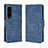 Custodia Portafoglio In Pelle Cover con Supporto BY3 per Sony Xperia 1 IV SO-51C Blu