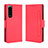 Custodia Portafoglio In Pelle Cover con Supporto BY3 per Sony Xperia 5 III SO-53B Rosso