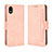 Custodia Portafoglio In Pelle Cover con Supporto BY3 per Sony Xperia Ace III SO-53C Rosa