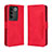 Custodia Portafoglio In Pelle Cover con Supporto BY3 per Vivo V27 5G Rosso