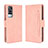 Custodia Portafoglio In Pelle Cover con Supporto BY3 per Vivo Y53s NFC Rosa