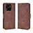 Custodia Portafoglio In Pelle Cover con Supporto BY3 per Xiaomi Redmi 10 India Marrone