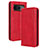 Custodia Portafoglio In Pelle Cover con Supporto BY4 per Google Pixel 8 5G Rosso