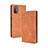 Custodia Portafoglio In Pelle Cover con Supporto BY4 per HTC Desire 21 Pro 5G Marrone