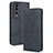 Custodia Portafoglio In Pelle Cover con Supporto BY4 per Huawei Honor 80 Pro Flat 5G Blu