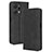 Custodia Portafoglio In Pelle Cover con Supporto BY4 per Huawei Honor X7a Nero