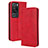 Custodia Portafoglio In Pelle Cover con Supporto BY4 per Huawei P60 Rosso