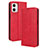 Custodia Portafoglio In Pelle Cover con Supporto BY4 per Motorola Moto G53 5G Rosso